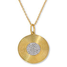 Rarities 1/4ctw Diamond Etched Circle Pendant with Chain