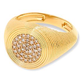 Rarities 1/4ctw Diamond Etched Circle Ring