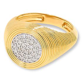 Rarities 1/4ctw Diamond Etched Circle Ring