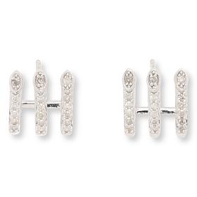 Rarities .35ctw Blue Diamond Gold-Plated Three-Row Earrings