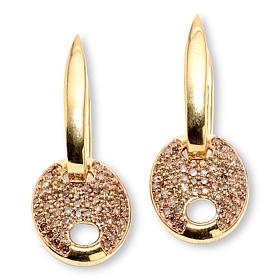 Rarities Champagne Diamond Hugger Earrings with Removable Charm
