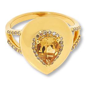 Rarities Diamond-Accented Pear-Shaped Gemstone Ring