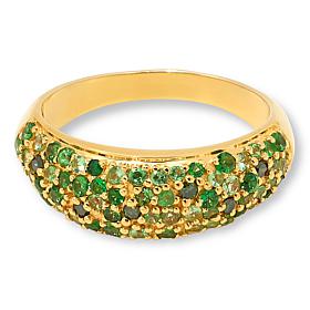 Rarities Gold-Plated Gemstone and 1/10cttw Diamond-Accented Band Ring