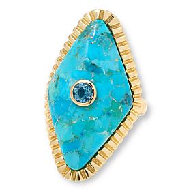 Rarities Gold-Plated Gemstone Kite-Shaped Ring 
