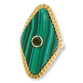Rarities Gold-Plated Gemstone Kite-Shaped Ring 