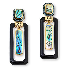 Rarities Gold-Plated Multigemstone and Colored Diamond Drop Earrings