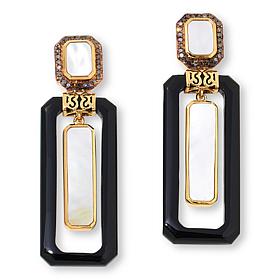 Rarities Gold-Plated Multigemstone and Colored Diamond Drop Earrings
