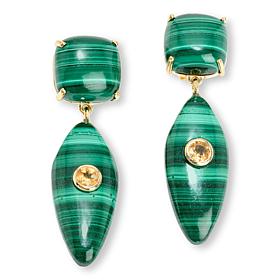 Rarities Gold-Plated Sterling Silver Freeform Gemstone Drop Earrings