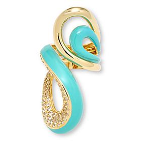 Rarities Gold-Plated White Zircon and Enamel Wrap Ring