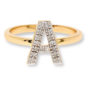 Rarities White Diamond Initial Ring