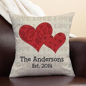 Red Hearts Personalized Pillow