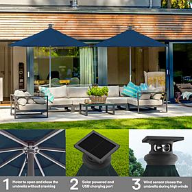 Reflection Height 2 Classic 9' Smart Patio Umbrella with Solar Panel