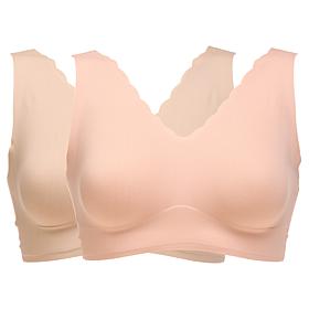 Rhonda Shear 2-pack Invisible Edge Body Bra with Scalloped Edge
