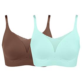 Rhonda Shear 2-pack Invisible Edge Breathable Gel Bra