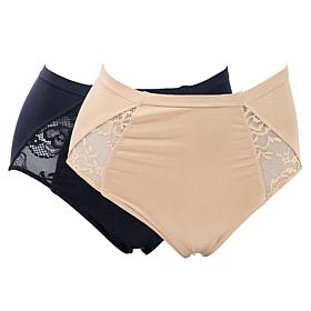 Rhonda Shear 2-pack Seamless Panty with Lace