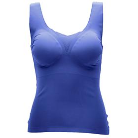 Rhonda Shear Seamless Tank with Lace Inset and Removable Pads
