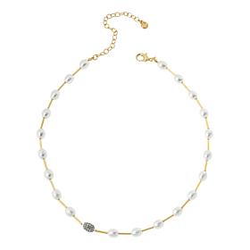 R.J. Graziano Lush Life Simulated Pearl and Crystal Station Necklace