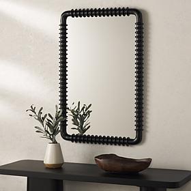 Safavieh Aria 24" Black Pine Wood and Iron Mirror