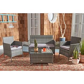 Safavieh Bandele 4-Piece Living Set - Black, Grey