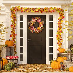 Safavieh Faux Peony and Pumpkin Wreath