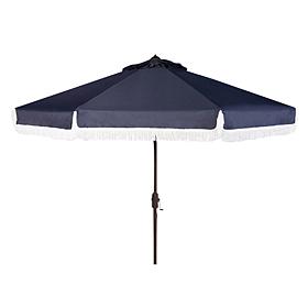 Safavieh Milan Fringe 9' Crank Outdoor Umbrella