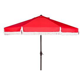 Safavieh Milan Fringe 9' Crank Outdoor Umbrella