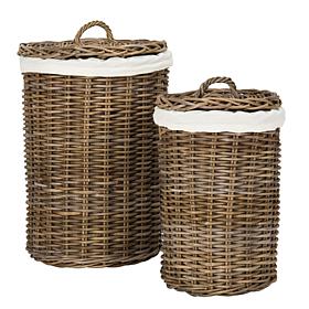 Safavieh Millen Rattan Round Set Of 2 Laundry Baskets