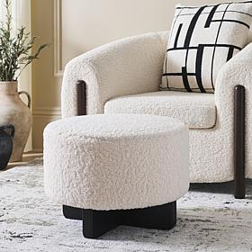 Safavieh Riah Faux Shearling Round Ottoman