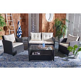 Safavieh Vellor 4-Piece Living Set - Black, Grey