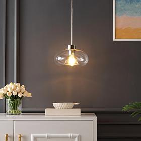 Safavieh Wessley 11" Clear Glass and Nickel Pendant