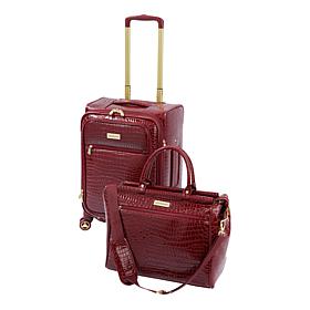 Samantha Brown 22" Croco Spinner & Dowel Bag Set