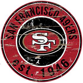 San Francisco 49ers Round Distressed Sign