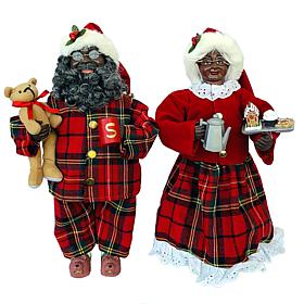 Santa's Workshop 15" Black Pajama Clauses 2-pack 