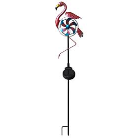 Santa's Workshop Inc. 33.5" Solar Flamingo Windmill