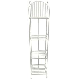 Santa's Workshop Iron 4-Tier Shelf in Antique White
