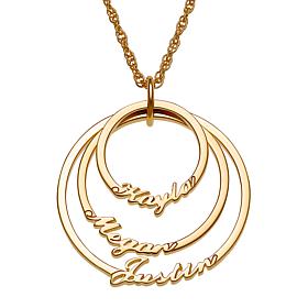 Script 3-Name Circles Necklace