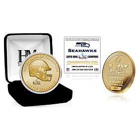 Seahawks Super Bowl LX Champions 39mm 22kt Gold Flash Coin