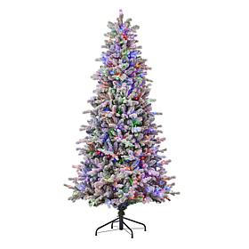 Seasonal LLC Palmetto Flocked 6' Pre-Lit RGBW Christmas Tree