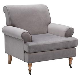 Shabby Chic Deklan Saber Back Leg Velvet Accent Chair