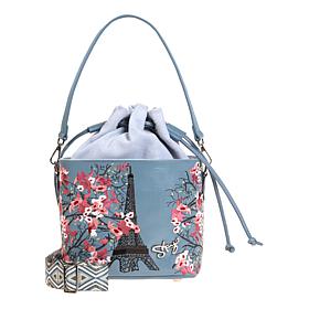 Sharif Legacy Colorful Leather Flower Pot Drawstring Crossbody Bag