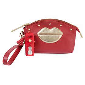 Sharif Legacy Date Night Leather Wristlet Clutch & Lipstick Case
