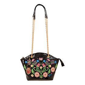 Sharif Legacy Floral Embossed Quilted Leather Crossbody