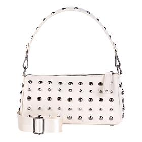 Sharif Legacy Genuine Leather Studded Barrel Shaped Crossbody
