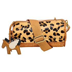 Sharif Legacy Haircalf & Croco-Embossed Leather Barrel Crossbody Bag