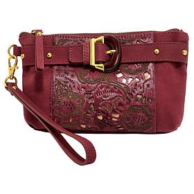 Sharif Legacy Haircalf and Nubuck Leather Wristlet Mini Bag
