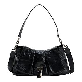 Sharif Legacy Leather Flap Handbag with Hang Lock