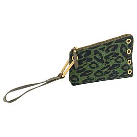 Sharif Legacy Lush Hair Calf Exotic Print Wristlet Clutch