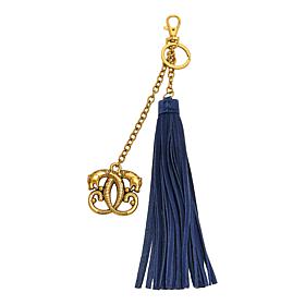 Sharif Legacy Suede Leather Logo Tassel Bag Charm/Keyring