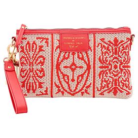 Sharif Sicily Tile Embroidered Wristlet Clutch