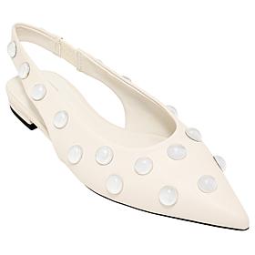 SHUSHOP® Arizona Studded Pointed Toe Slingback Flat